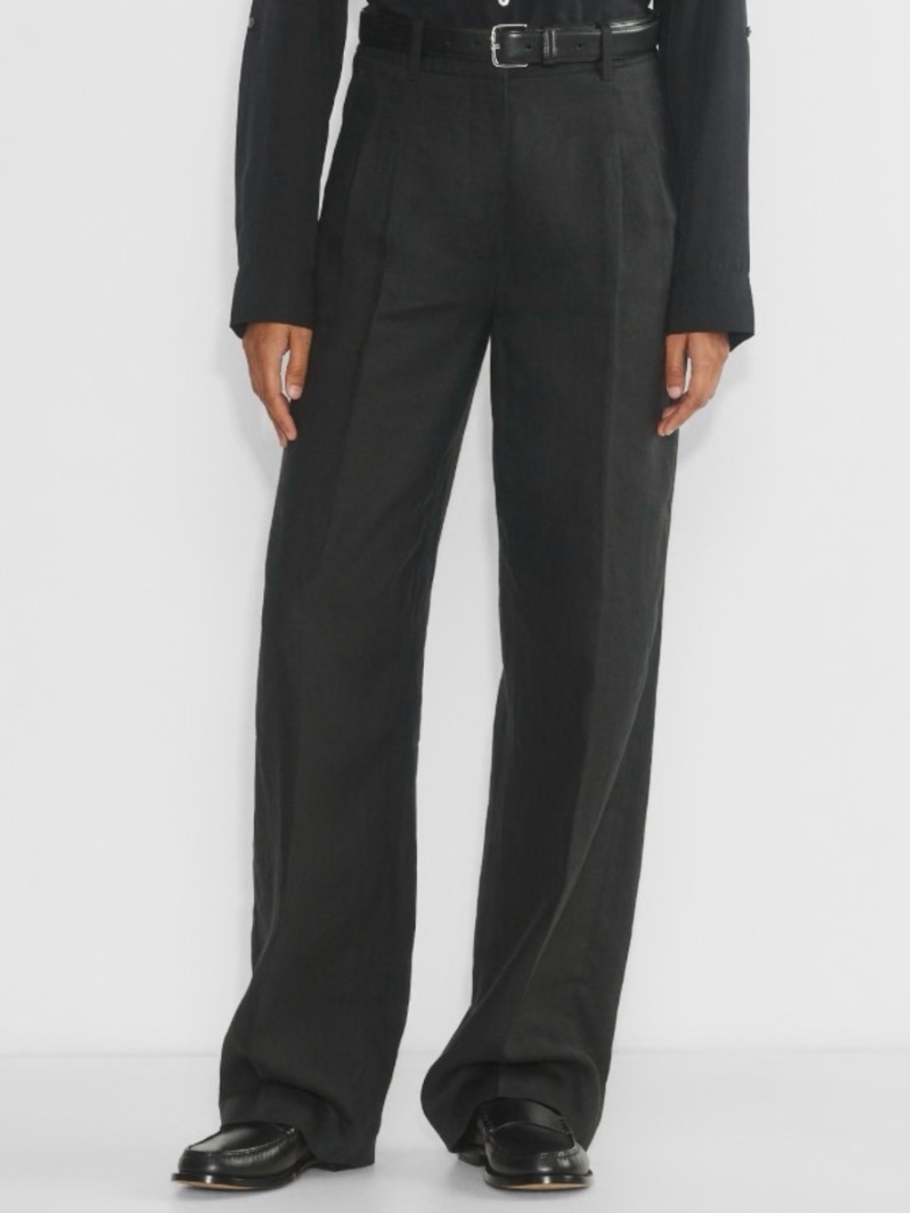 Effortless Black Linen Pants - Aritzia